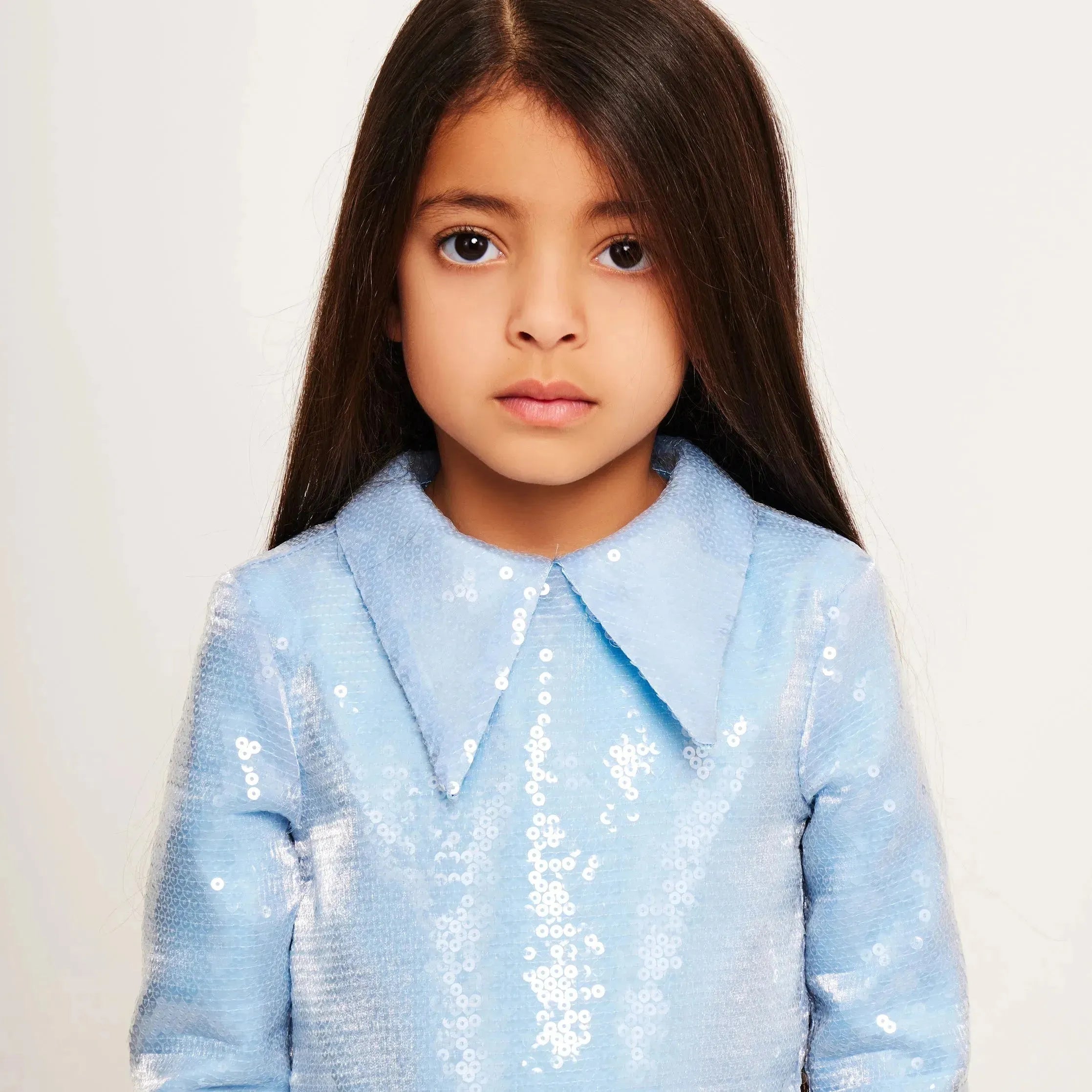 Water Effect Sequin Collar Dress