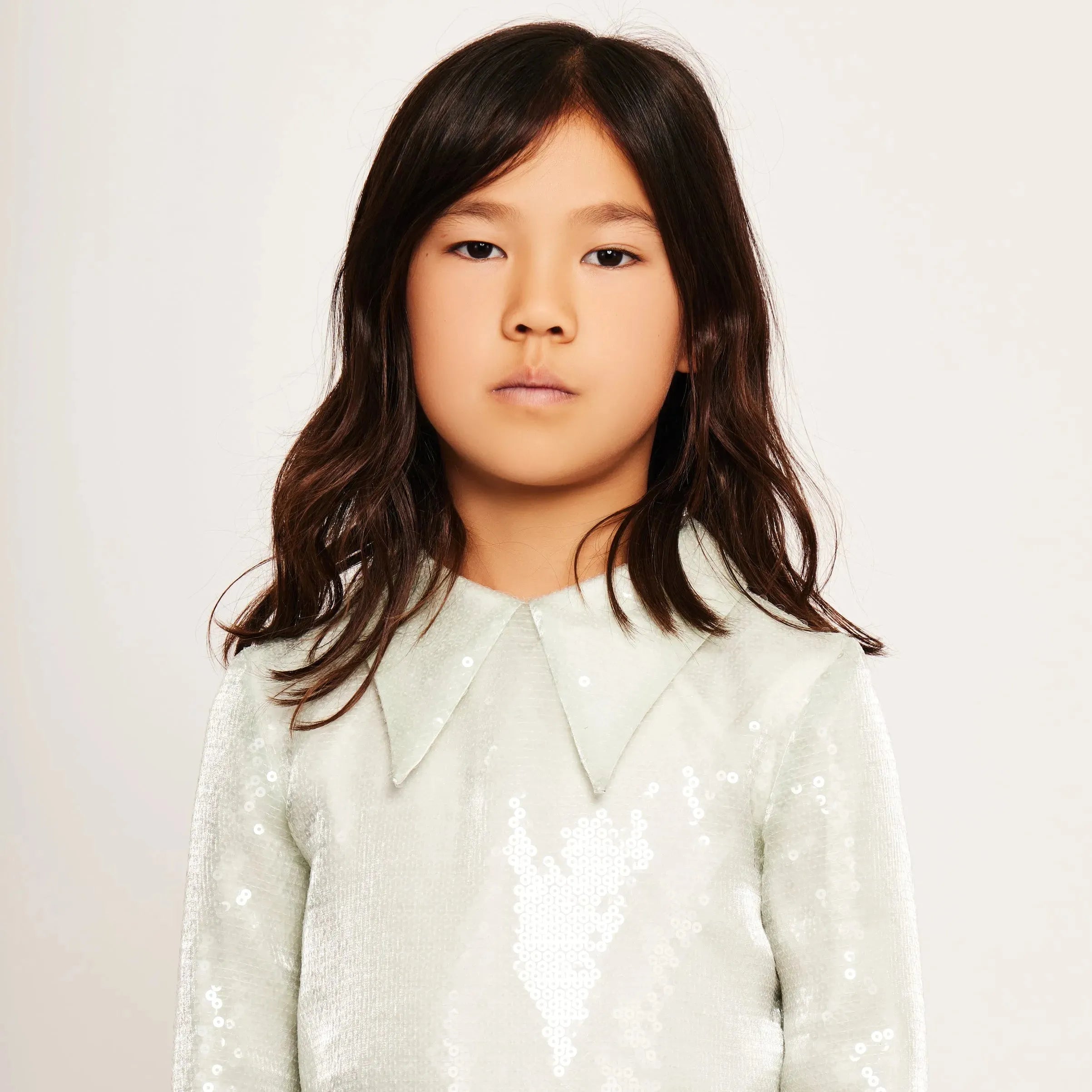 Water Effect Sequin Collar Dress