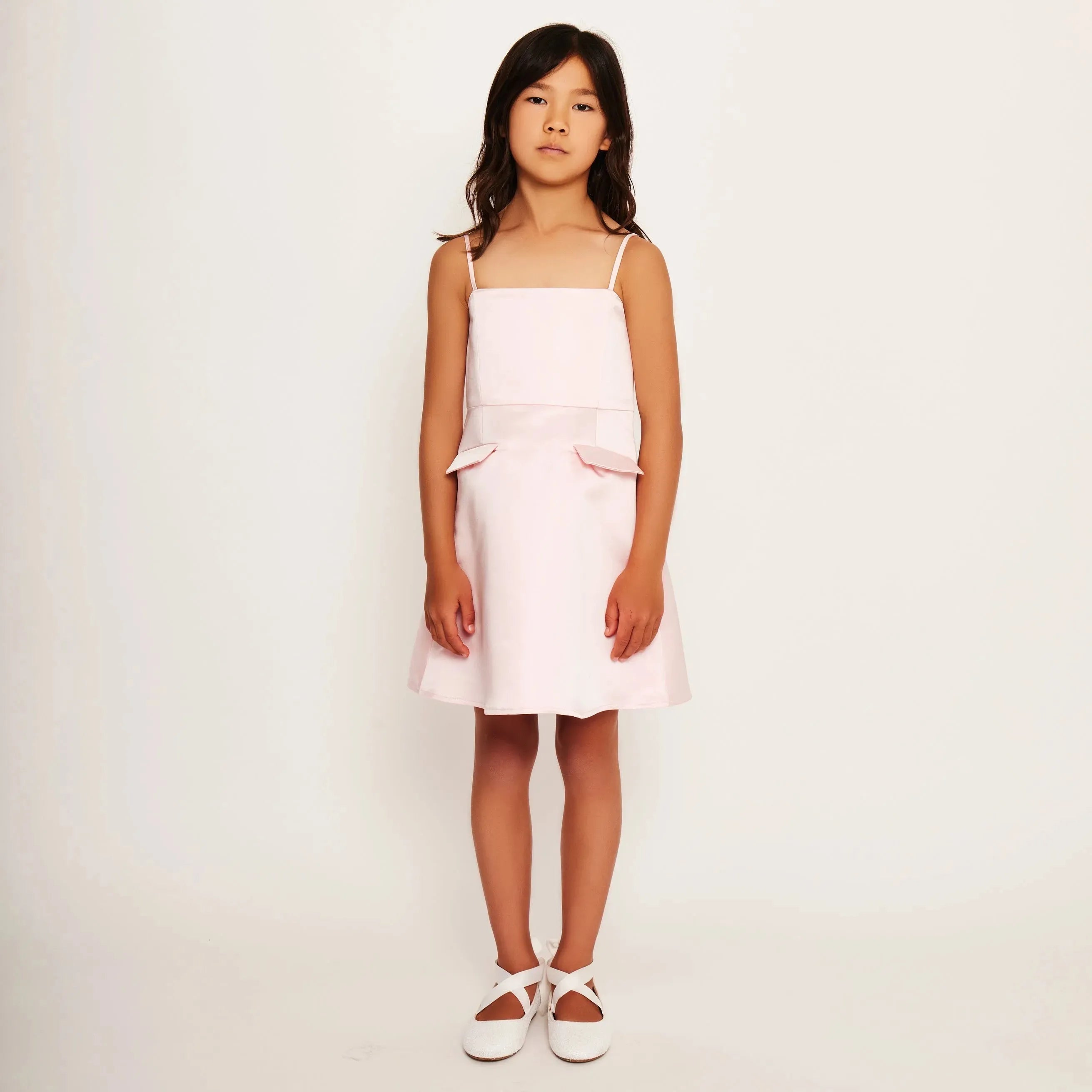 Satin A-Line Strap Dress