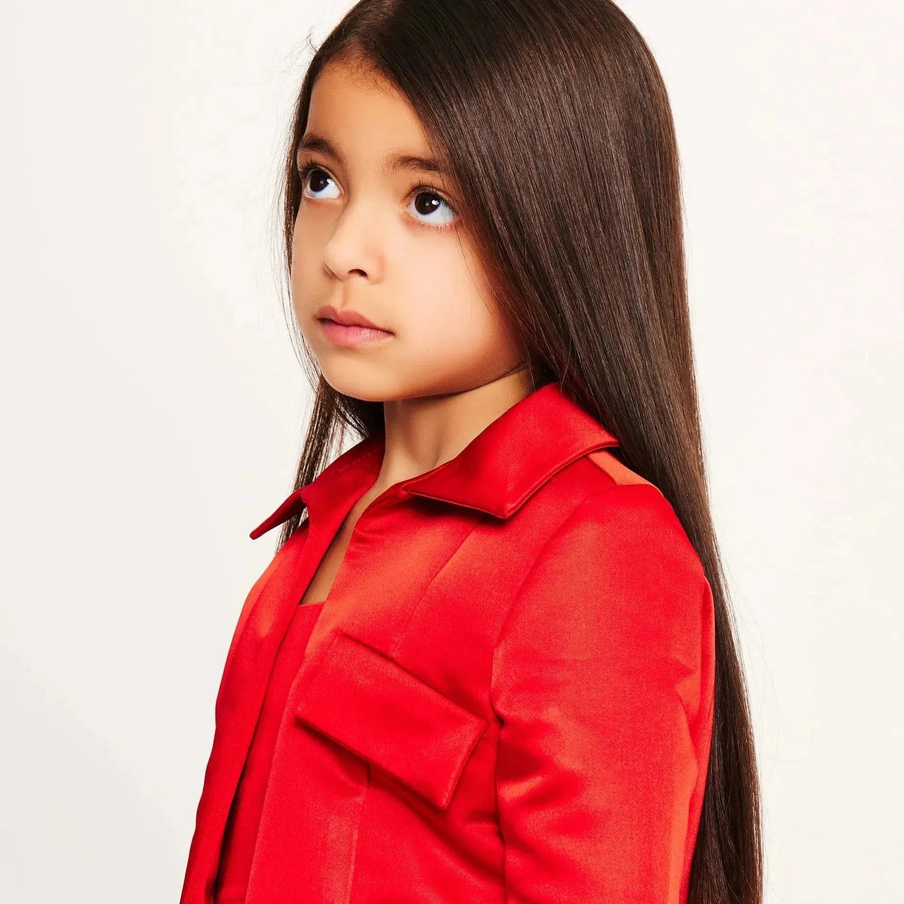 Satin Tailored Cropped Jacket