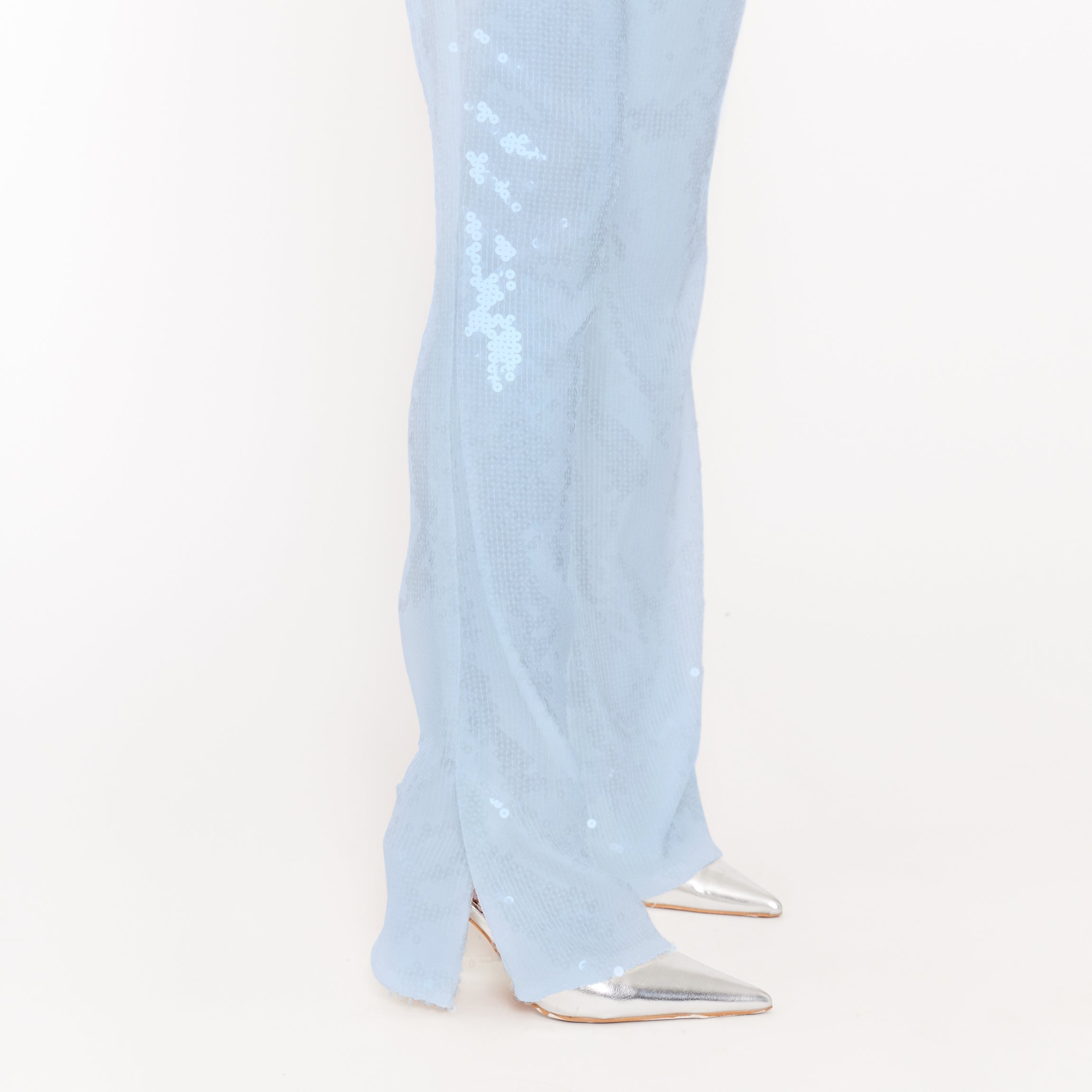 Women’s Sequin Trousers with Split Hem