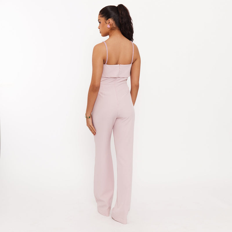Women's Jumpsuit with Rhinestone Straps