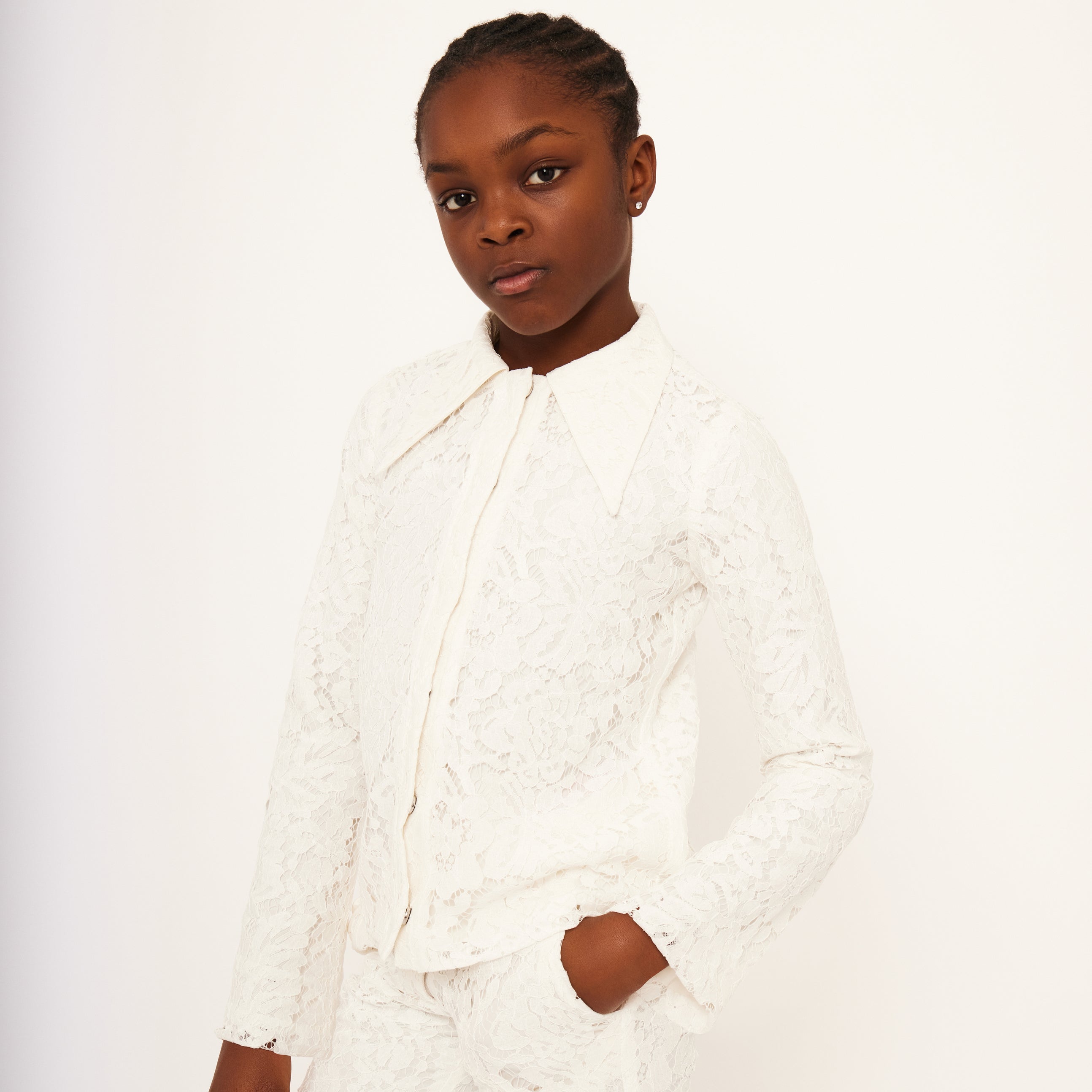 Large Collar Lace Shirt