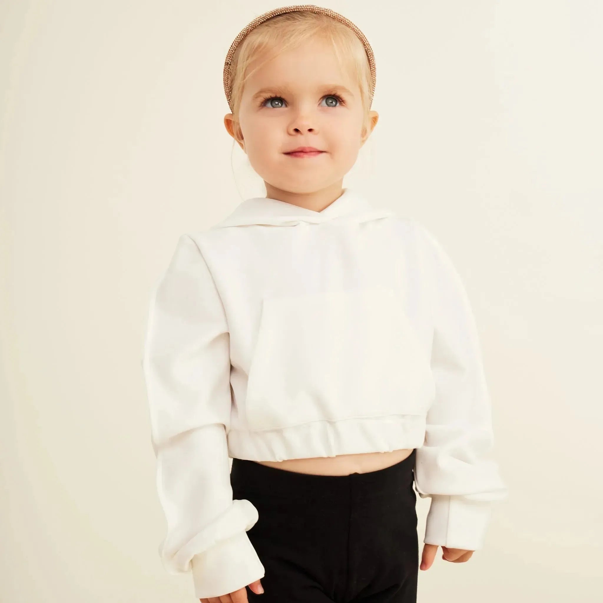 Oversized Cropped Neoprene Hoodie