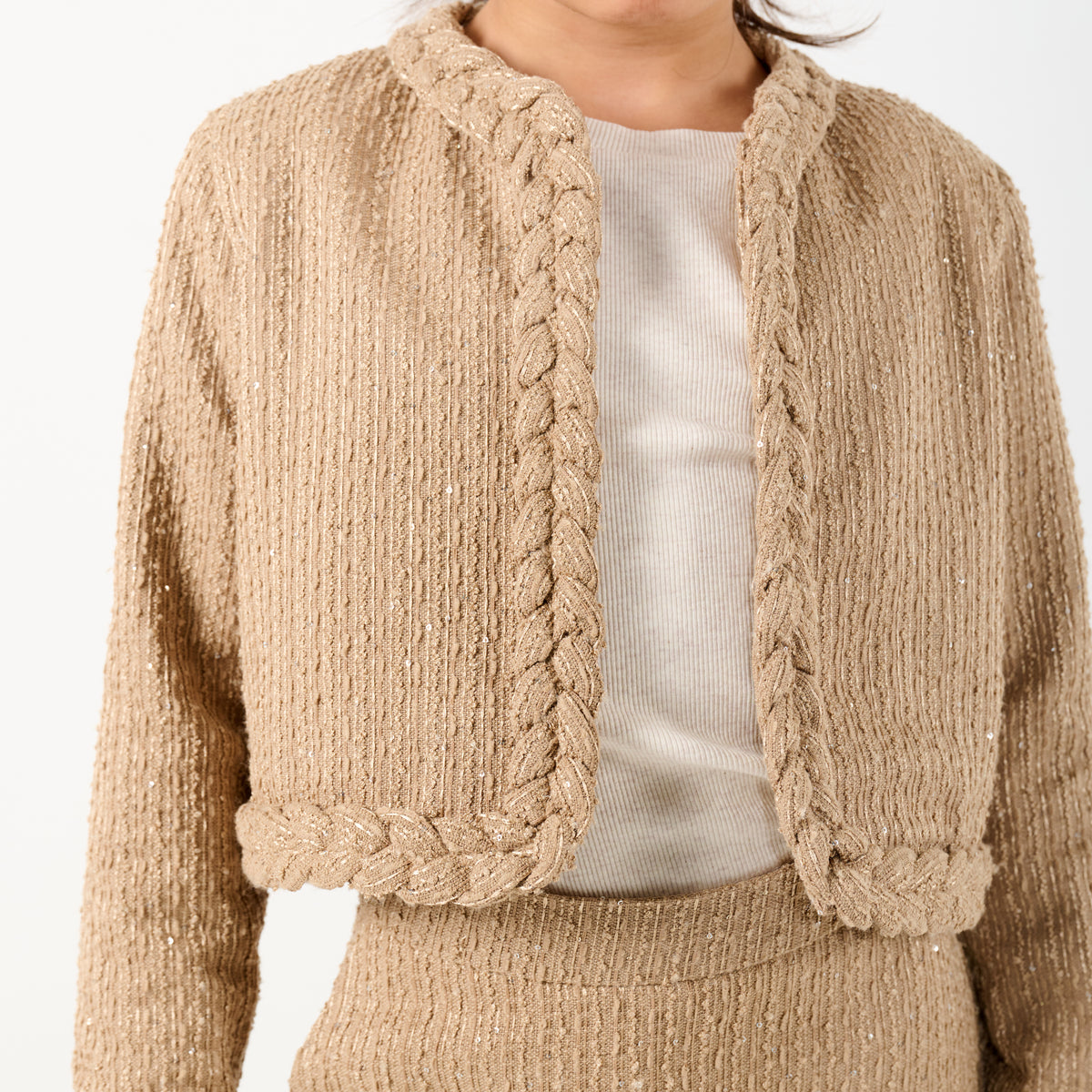 Tweed Jacket with Plait Detail