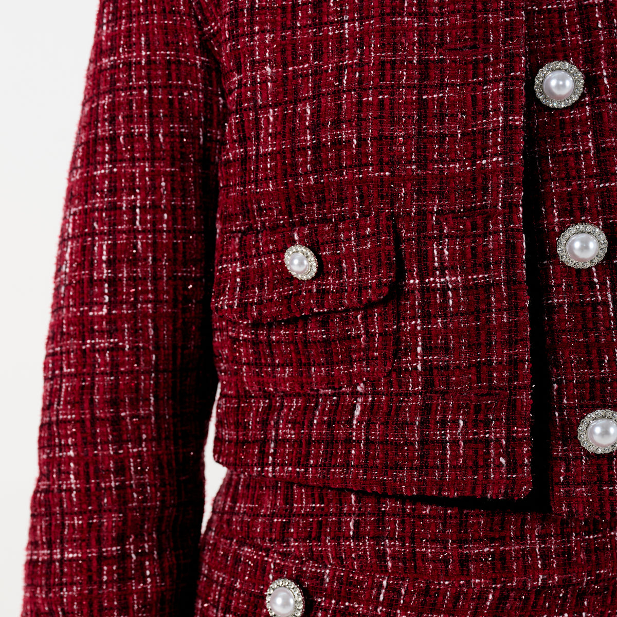 Tweed Jacket with Tulle Cuffs