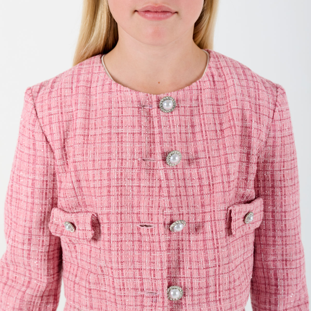 Tweed Jacket with Tulle Cuffs