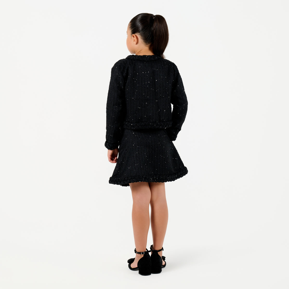 Tweed Skirt with Plait Detail