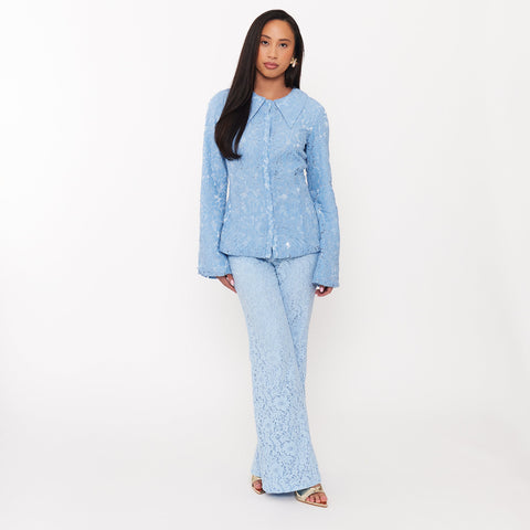 Women’s Large Collar Lace Shirt