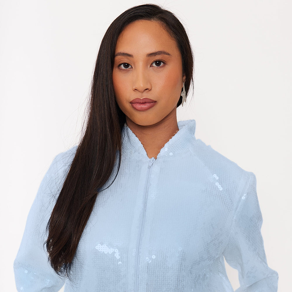 Women’s Sequin Varsity Jacket - dusk-blue-sequin