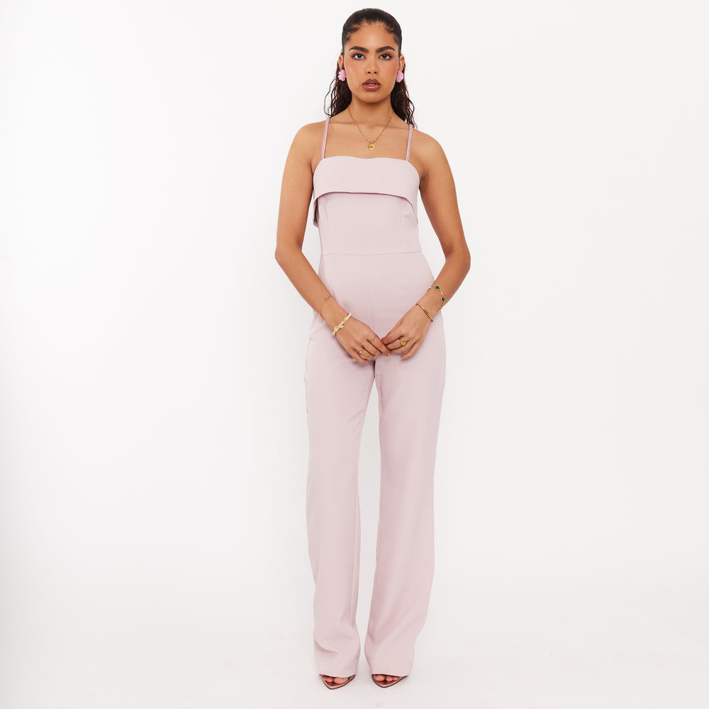 Women's Jumpsuit with Rhinestone Straps