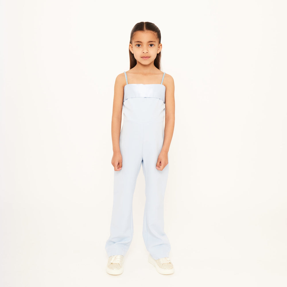 Jumpsuit with Rhinestone Straps - Dusk Blue Jumpsuit