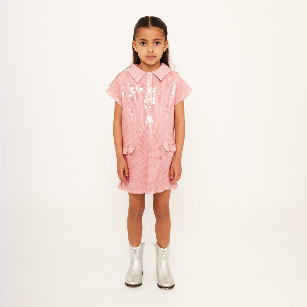 Water Sequin Dress - Dusty Pink Sequin