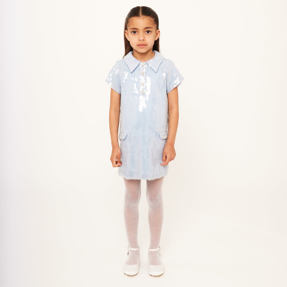 Water Sequin Dress - Dusk Blue Sequin