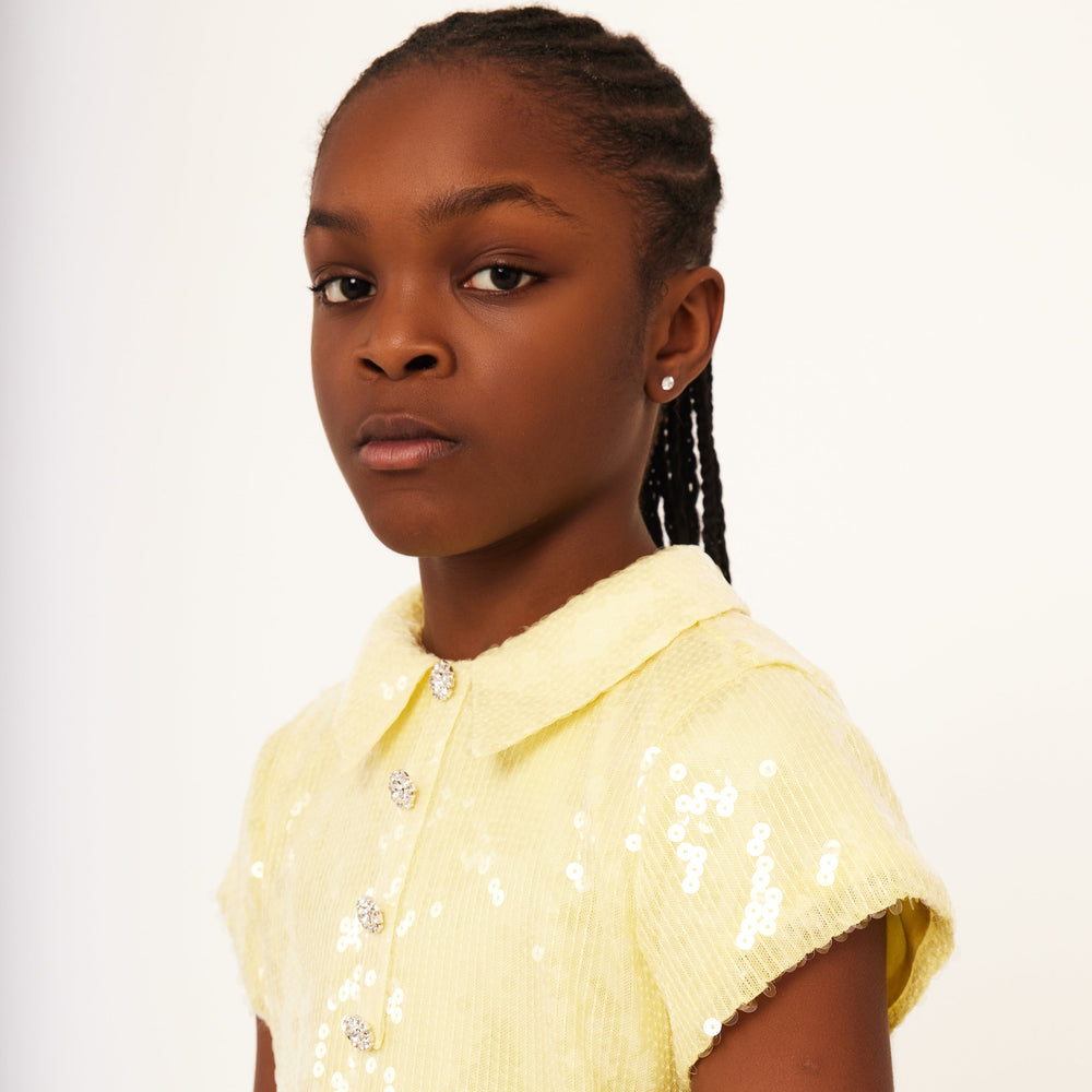 Water Sequin Dress - Butter Yellow Sequin
