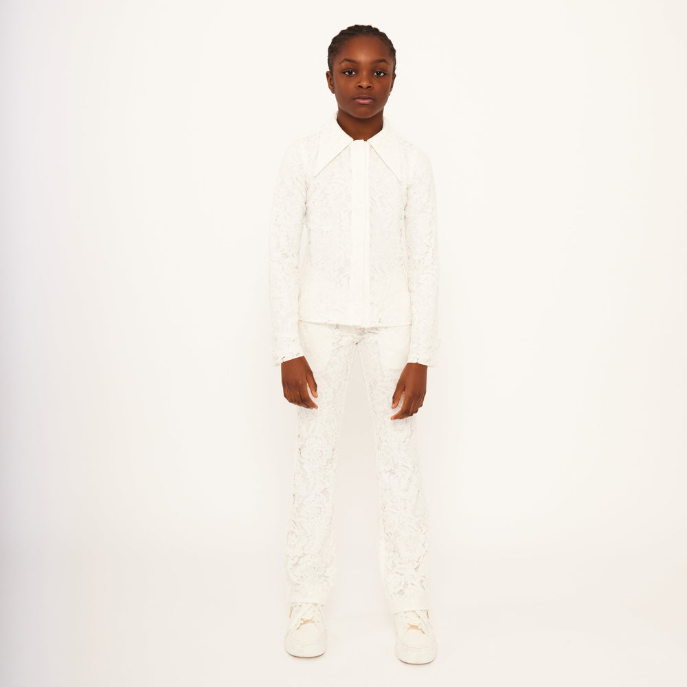 Lace Trousers - Vanilla White Lace