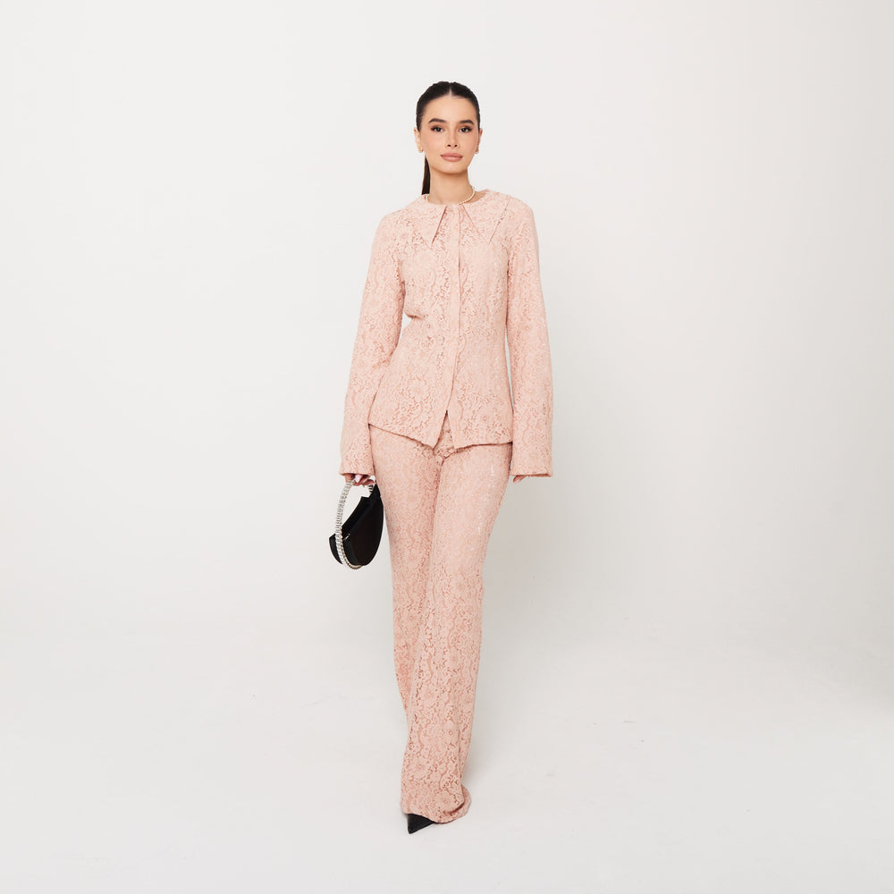 Women’s Lace Trousers - Peach Lace