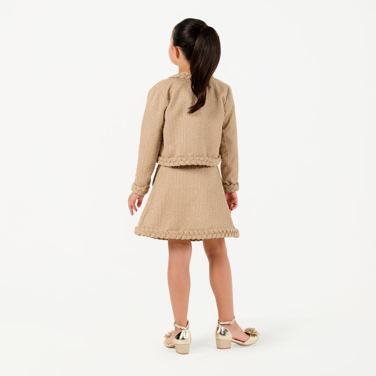 Tweed Skirt with Plait Detail