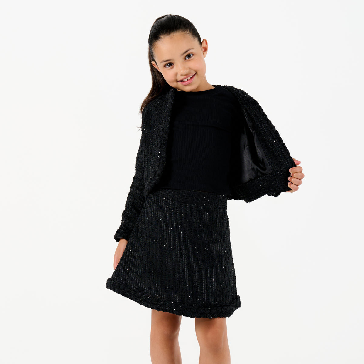 Tweed Jacket with Plait Detail
