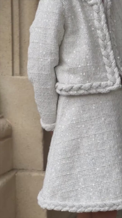 Tweed Skirt with Plait Detail