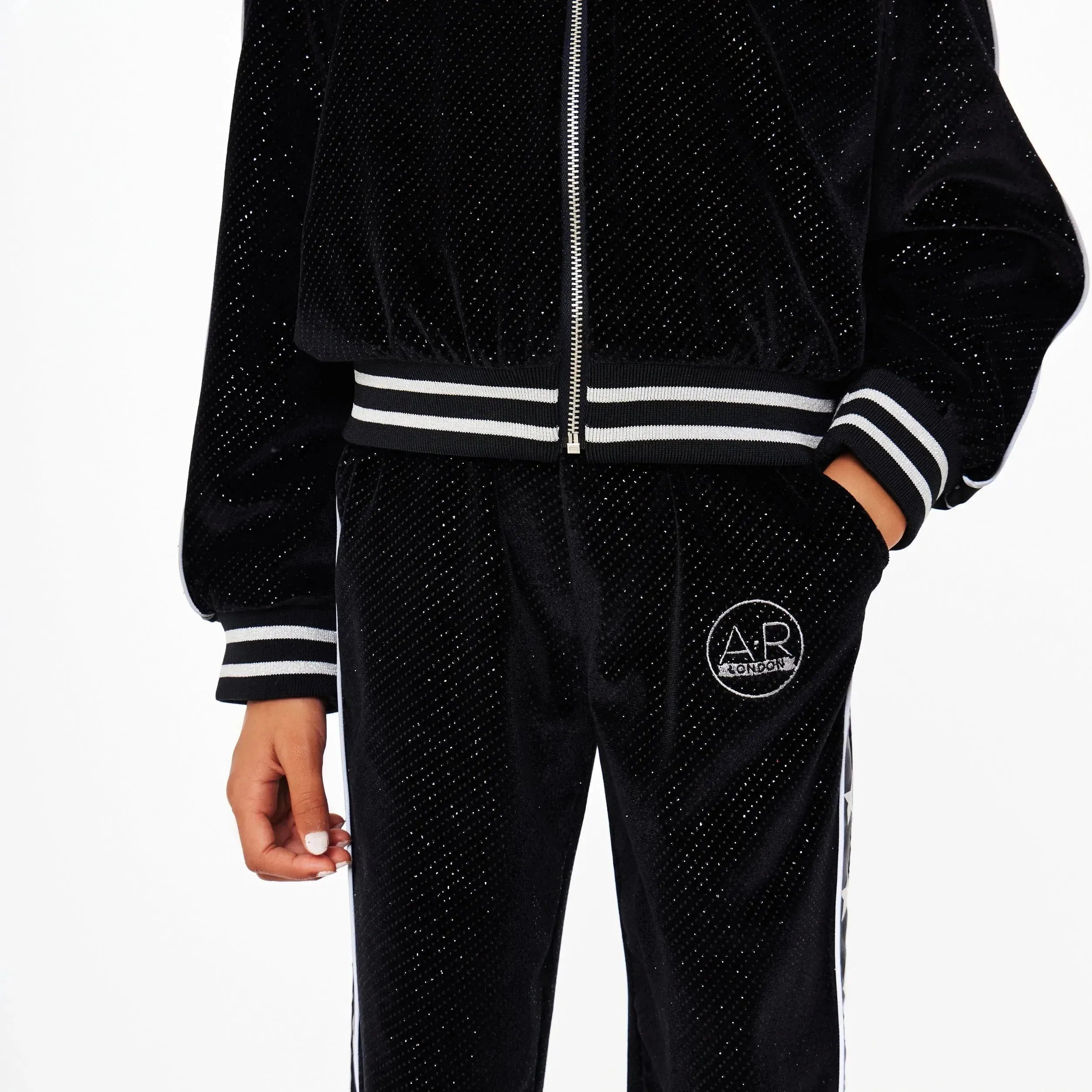 Get the Velvet Sequin Tracksuit Bottoms Online Amiah Rae